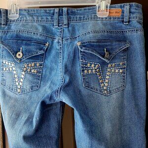 Butt bling - What About Me distressed jeans No tags 17" w 30" inseam skinny leg